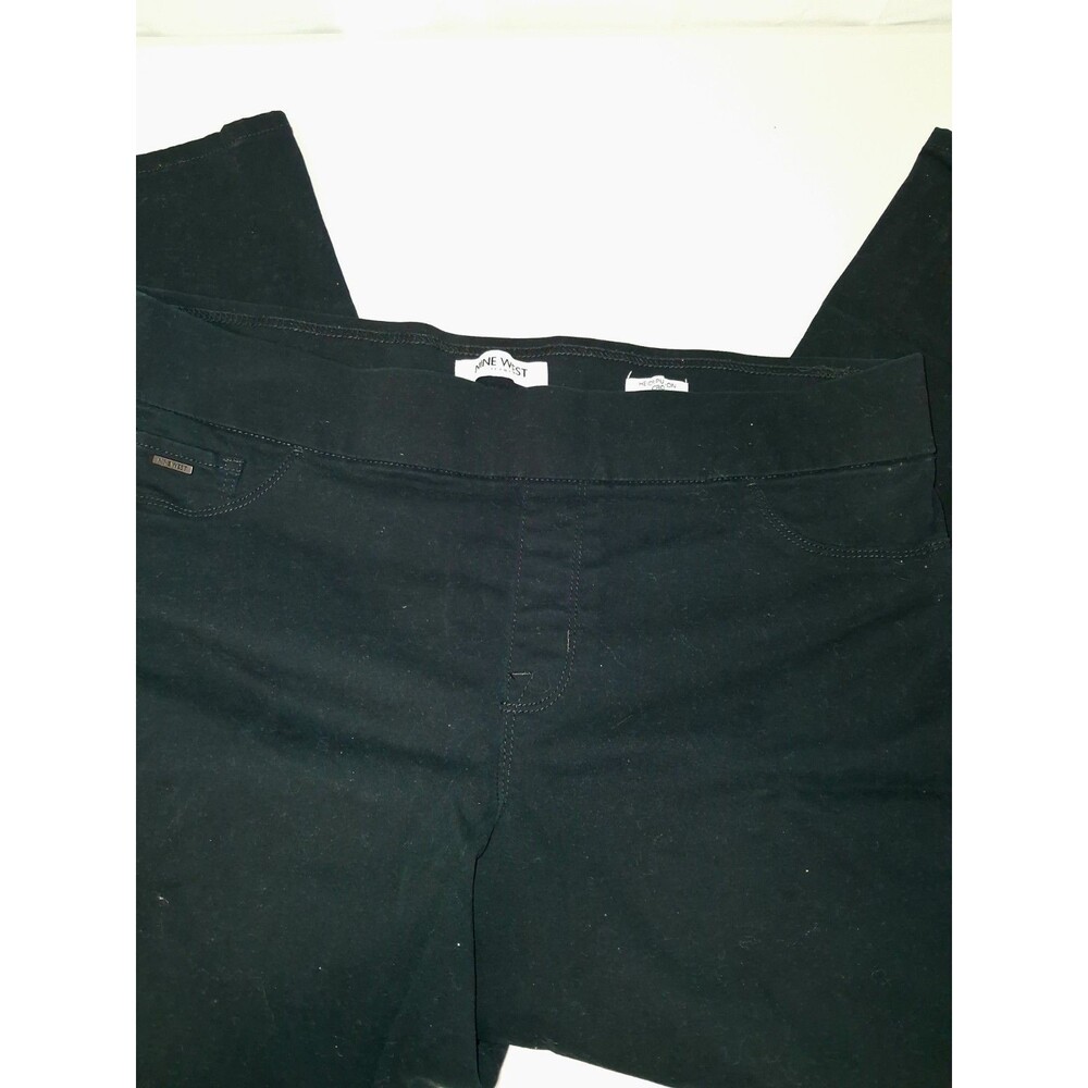 Nine West Heidi Pull On Skinny Crop Black Missy Pants Size 14